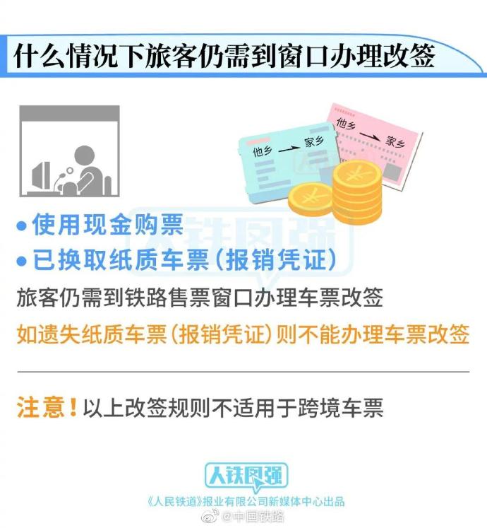 中国铁路官宣：火车票改签更方便了,开车当日24时前尚有余票情况下仍可办理改签